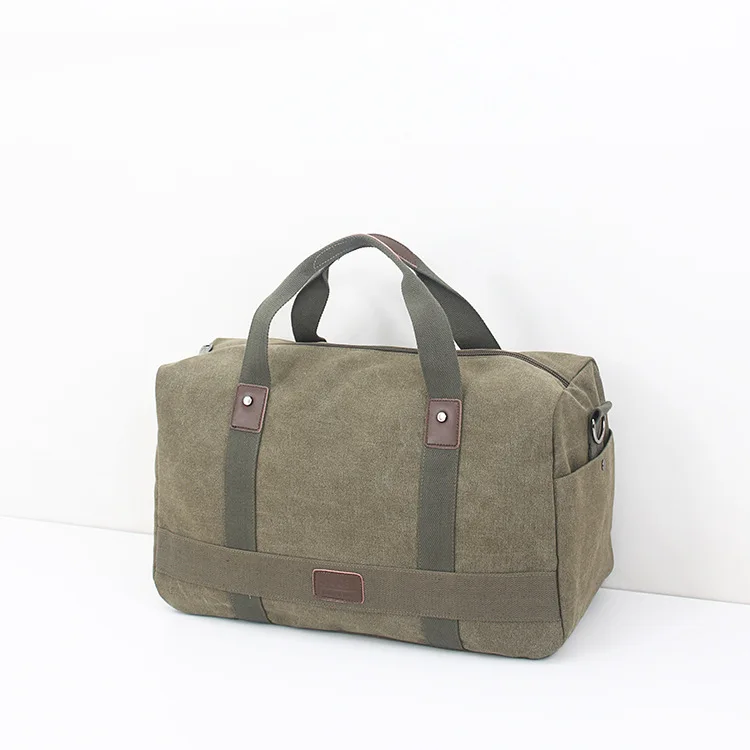 Ручная холщовая мужская сумка для багажа, Повседневная модная сумка на плечо, Мужская Дорожная сумка на плечо, вместительная сумка - Цвет: Light Green