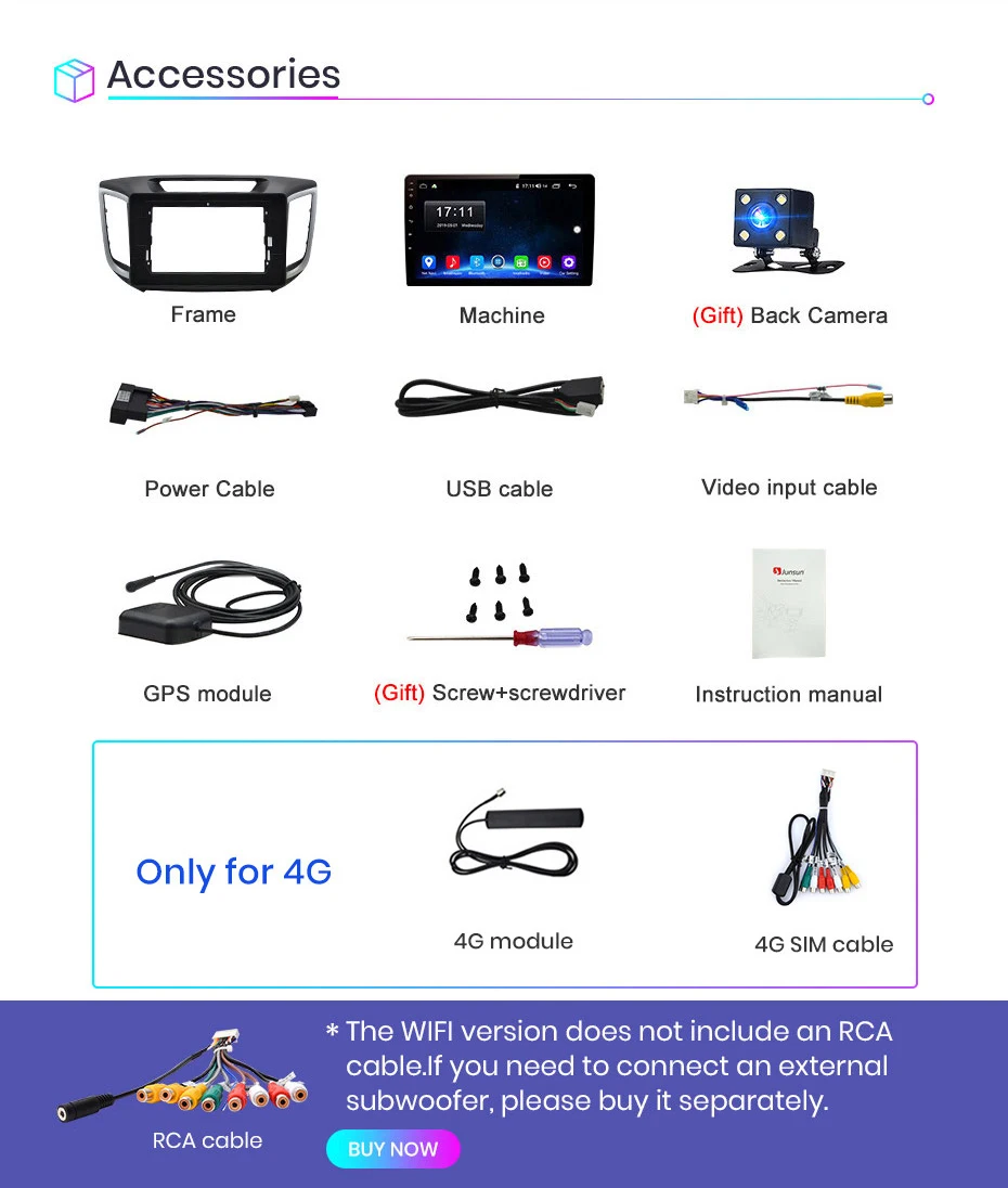 Junsun V1 Android 10 2GB+32GB DSP Car Radio multimedia Navigation