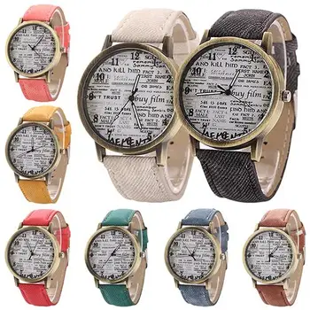 

Men Women Fashion Graffiti Retro Cowboy Fabric Analog Quartz Casual Wrist Watch