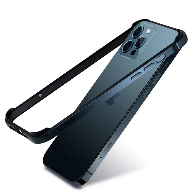 Bumper Case For iPhone 15 14 Plus 13 12 Mini 11 Pro Max 12Pro 11Pro 14pro XR Luxury Aluminum Metal Phone Blue Black Accessories 1