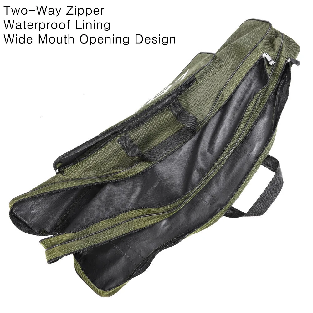 80cm Double Layer Canvas Fishing Bag Outdoor Collapsible Portable Fishing Rod Carrier Fishing Pole Tools Reel Gear Storage Case (3)