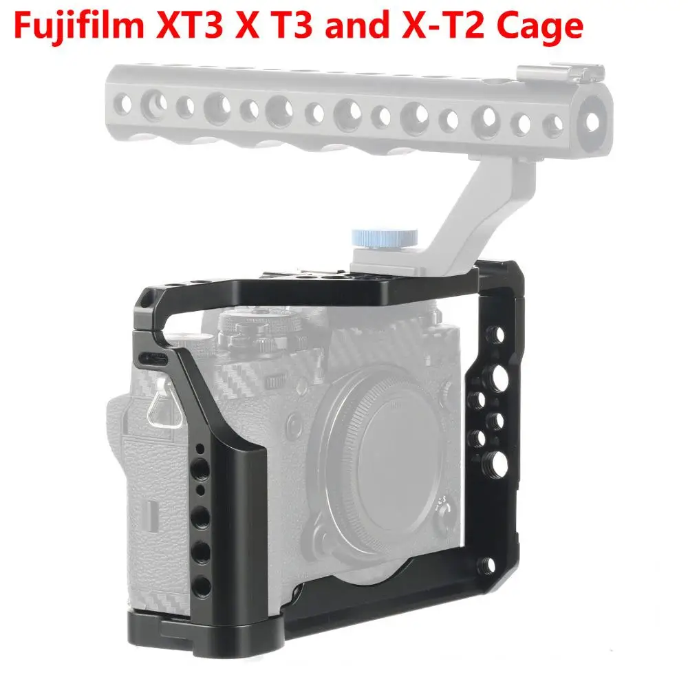 CNC Алюминий DSLR Камера клетка для ЖК дисплея с подсветкой Fujifilm XT3 X T3 и T2 ручка