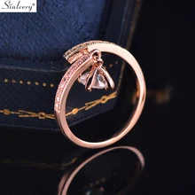 SINLEERY, корейское модное кольцо, регулируемый размер, кубический циркон, кристалл, кулон, кольца на палец для женщин и девушек, Jz421 SSB