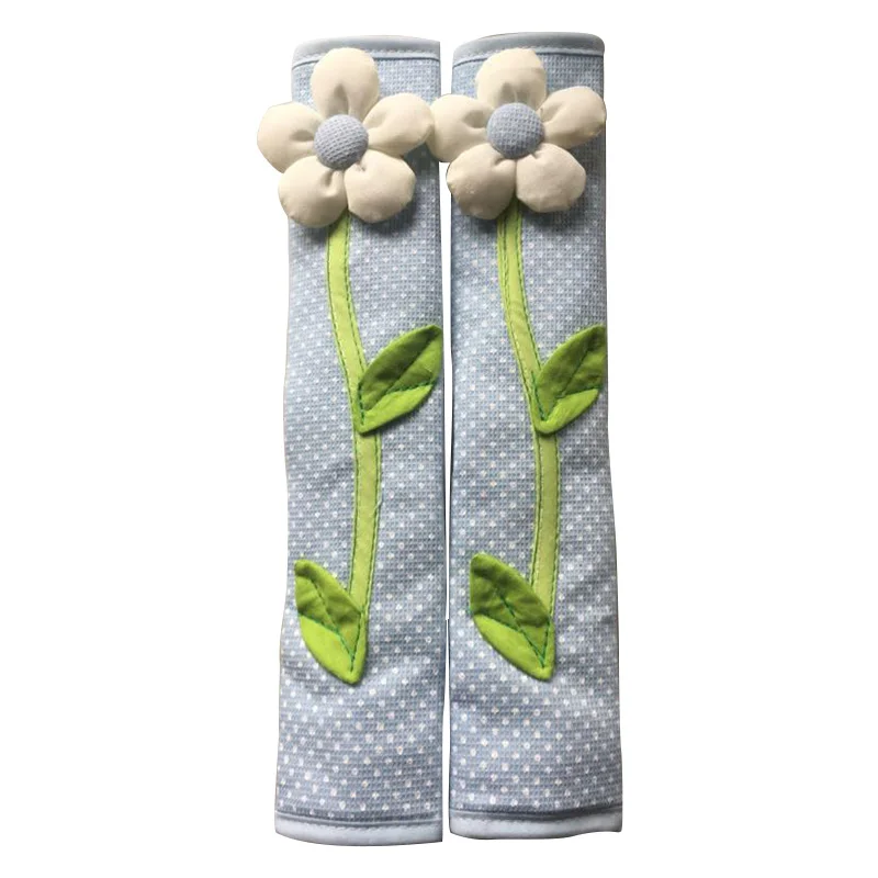 

HOT-2PCS Pastoral Flower Polka Dot Door/Refrigerator Handle Cover Fridge Door Handle Gloves Home Decor Kitchen Accessories