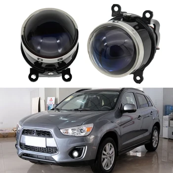 

Lens Fog Lights Front Fog Lights H11 Car Styling Round Bumper LED fog lamps 12V For M itsubishi Outlancer 2012-2018 45Ｗ 55W