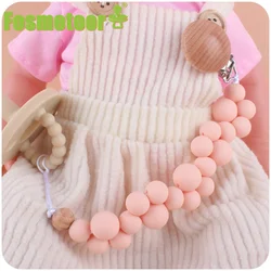 Fosmeteor – Clips de sucette en Silicone pour bébé, perles, chaîne Anti chute, pour apaiser les nourrissons, Clip de sucette, jouet factice 