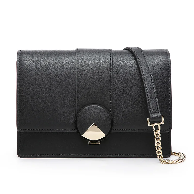 

2020 New Summer and Autumn Small Square Bag Ring Chain Handbag Leather Shoulder Messenger Leather Handbags