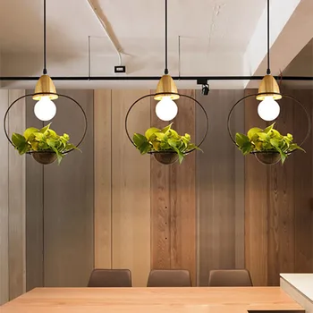 

Design Hanging Pendent Light Plant Flower Pot Pendant Lights Garden Pending Lamparas De Techo Suspension Lamps