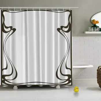 

Abstract Framework Bound Lines Style Artnouveau Vector Durable Shower Curtain for Bathroom,72''L x 72''W