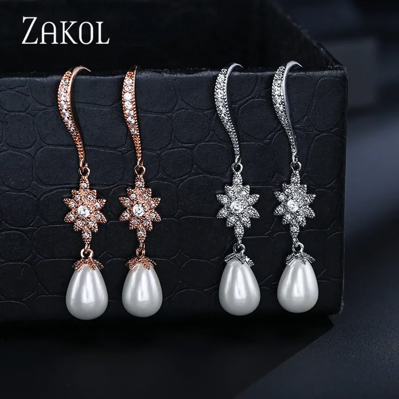 ZAKOL, классические циркониевые украшения в форме листа для женщин, высокое качество, ювелирные аксессуары, подарки для девушки, FSEP2166