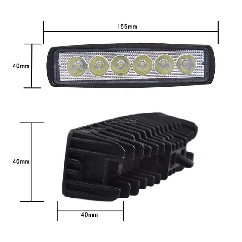 2 шт., 18 Вт, рабочий светильник, бар, 6LED, DRL, для вождения, противотуманная фара, для 12 В, для автомобиля, грузовика, 6500 К, супер яркий, для вождения, точечный светильник, рабочий светильник