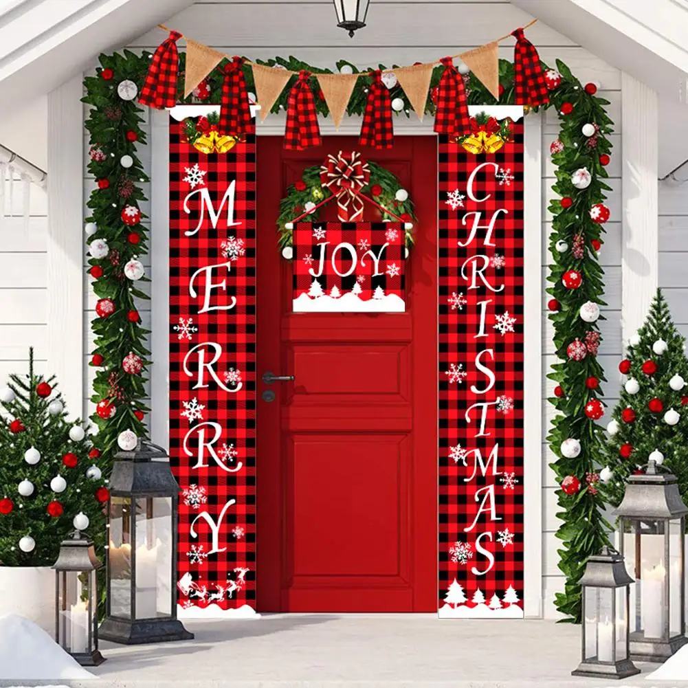 

Merry Christmas Supplies Porch Sign Couplet Hanging Banners for Holiday Home Indoor Outdoor Home Decoration