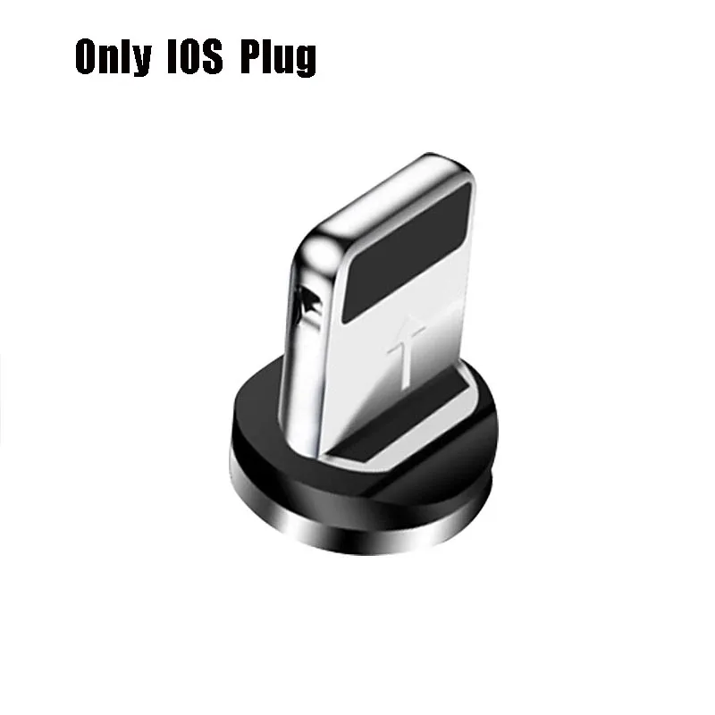 Only IOS Plug 1 м Магнитный зарядный кабель для мобильного телефона Micro usb type C, светящийся светильник, провод для iphone, Samaung, huawei, светодиодный Kable - Цвет: Only IOS Plug