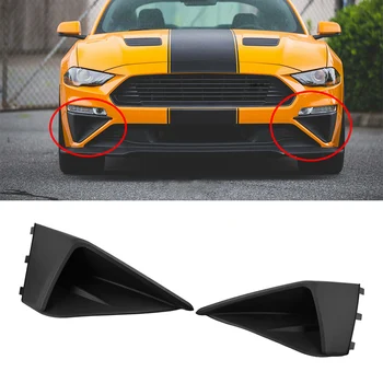 

2pcs ABS Car Front Bumper Fascia Corner Fog Light Vent Arch Wing Side Decor Matte Black Fit For Ford Mustang 2019