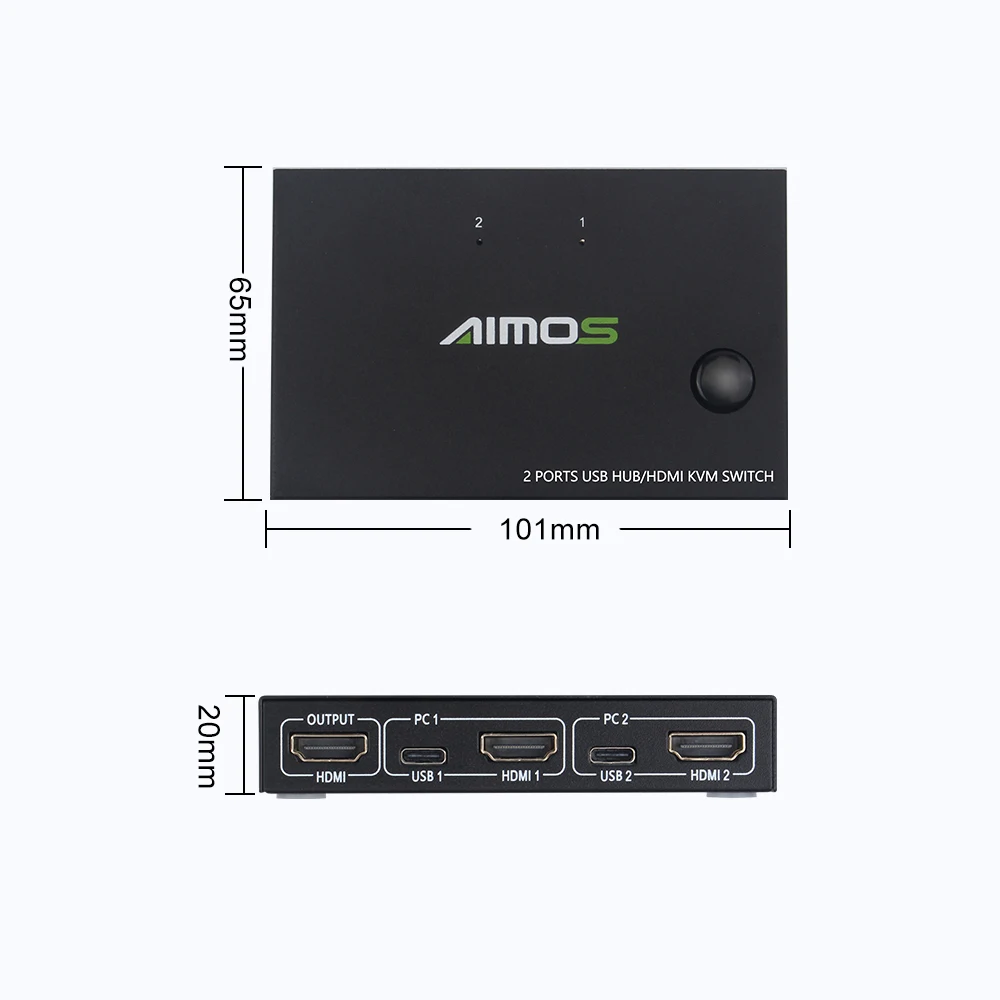 Aimos-divisor de Interruptor Compartilhado em U-disk Hdmi com 2 Divisor de 10gbps Usb para Impressora de Mouse e Teclado Portas Switch Kvm 12 High Quality Computador e Escritório