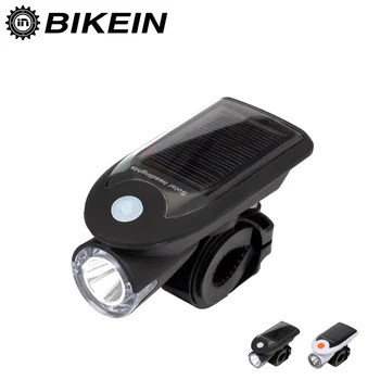 

Solar Energy USB Rechargeable 2 in 1 Bicycle Safety Warning Lamp Cycling Bike LED Front Light Waterproof Headlight Black/White