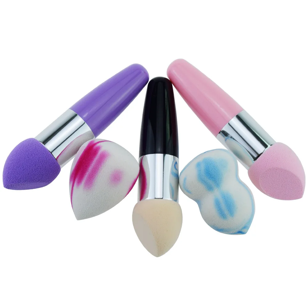 

Cosmetic Sticks Liquid Foundation BB Cream Gourd-Shaped Sponge Puff Wet And Dry Dual Purpose Drop-Shaped with Handle Bullet Beau