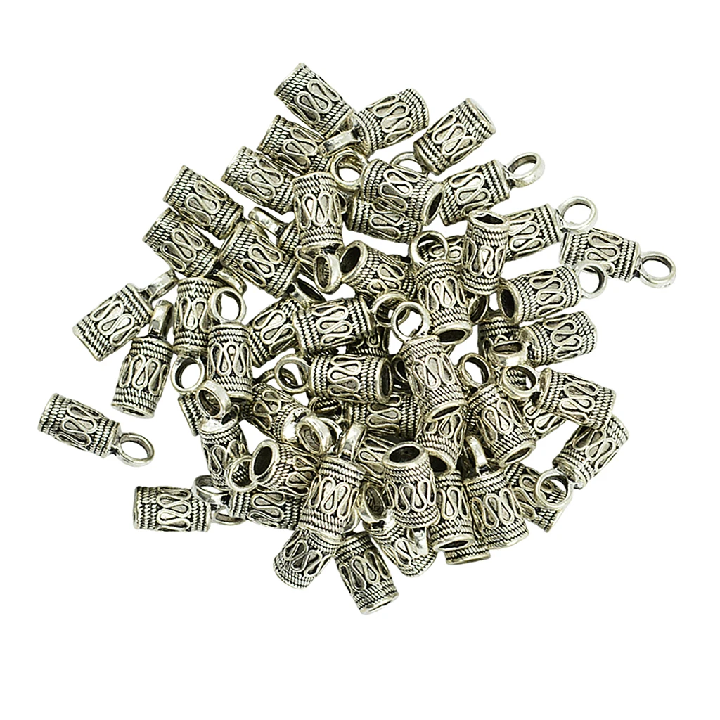 50 Pieces Bell Shape Cord End Caps Stopper Findings For DIY Bracelet Necklace Jewelry 4mm