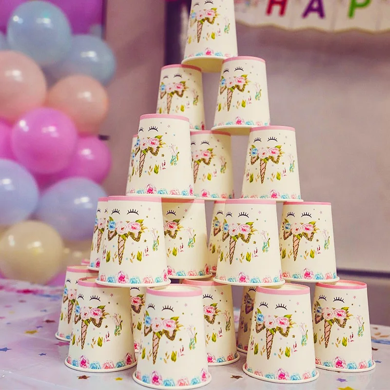 Rainbow-Unicorn-Birthday-Supplies-Set-Serves-8-Kids-Unicorn-Flower-Disposable-Plate-Cup-Tablecloth-Banner-Baby (2)