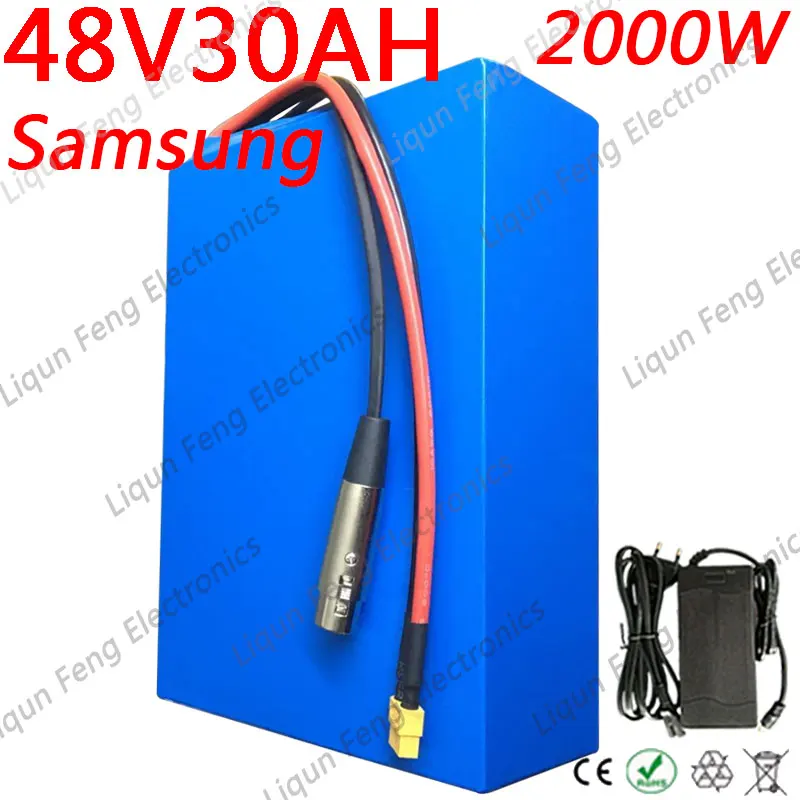 2000 Вт 48В 30ач батарея для электровелосипеда литиевая Samsung С 50А BMS + 5А зарядным