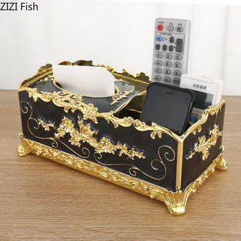 

Nordic Plastic Tissue Holder Multifunctional Black Golden Paper Holders Car Removable Tissue Box Home Decoration Accessories