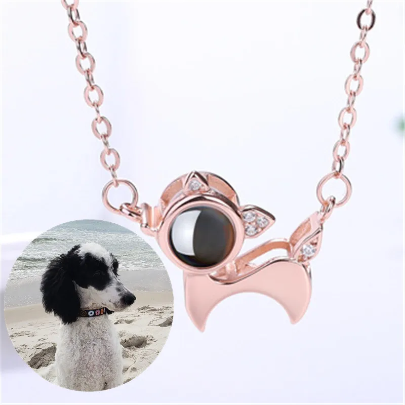 Drop Shipping Custom Projection Memory Pet Photo Footprints Cat Dog Pendant Necklace 925 Silver Jewelry | Украшения и аксессуары