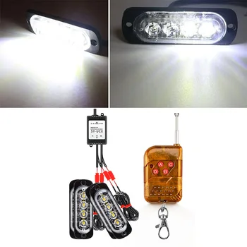 

36W 16LED Car Strobe Flash Truck Dash Emergency Warning Light Wireless Remote Mode Side Light Red/ Blue/ White/ Yellow