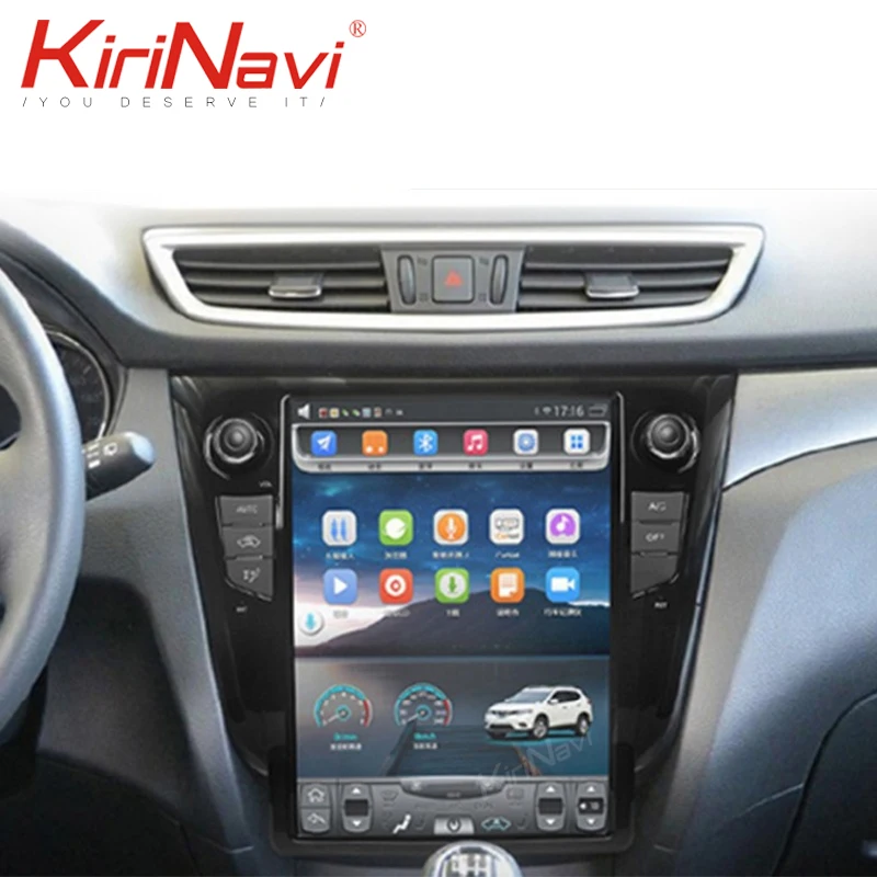 Excellent KiriNavi Telsa Style Vertical Screen 1 Din Android 8.1 12.1" Car DVD Radio For Nissan Qashqai X trail Auto GPS Navigation WIFI 5