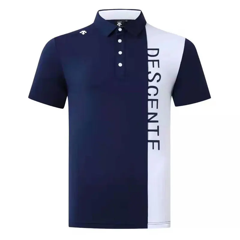 Мужская рубашка для гольфа одежда для гольфа одноцветная одежда для гольфа быстросохнущая дышащая футболка с короткими рукавами для отдыха - Цвет: Черный