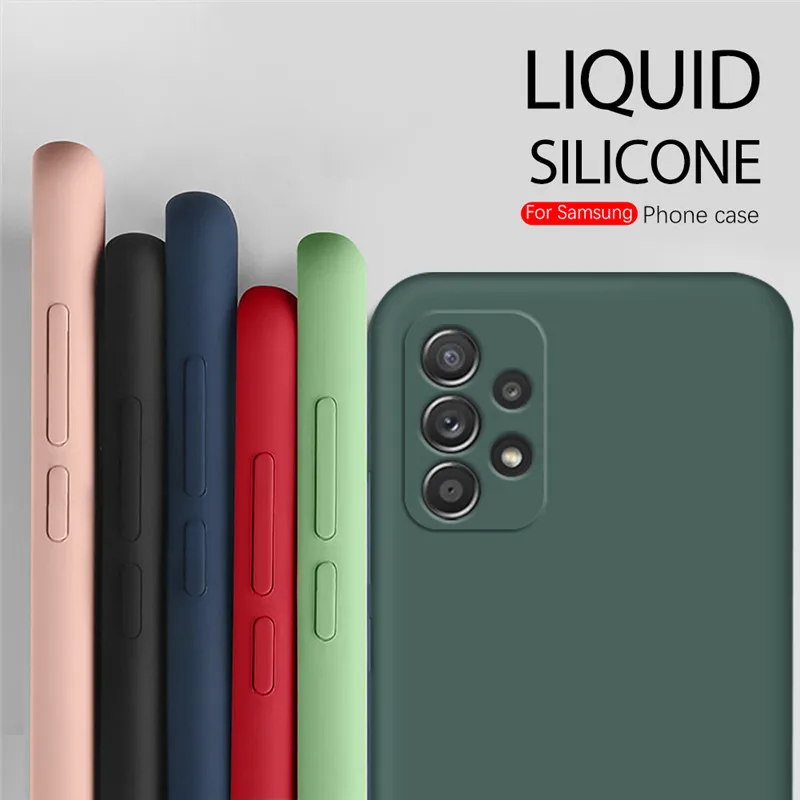 carcasa A52 A72 5G 4G a 52 a 72 Funda de silicona líquida para móvil, carcasa de protección completa cámara para Samsung Galaxy A52 A72 5G 4G a 52 a 72 estuche