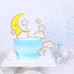 Мультфильм день рождения украшения для выпечки, торта Луна Звездная Туманность плагин для именинного пирога набор