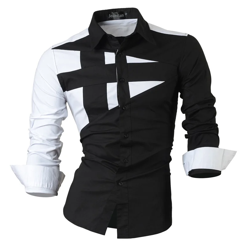 

2019 Spring Autumn Features Shirts Men Casual Jeans Shirt New Arrival Long Sleeve Casual Slim Fit Male Shirts 8397