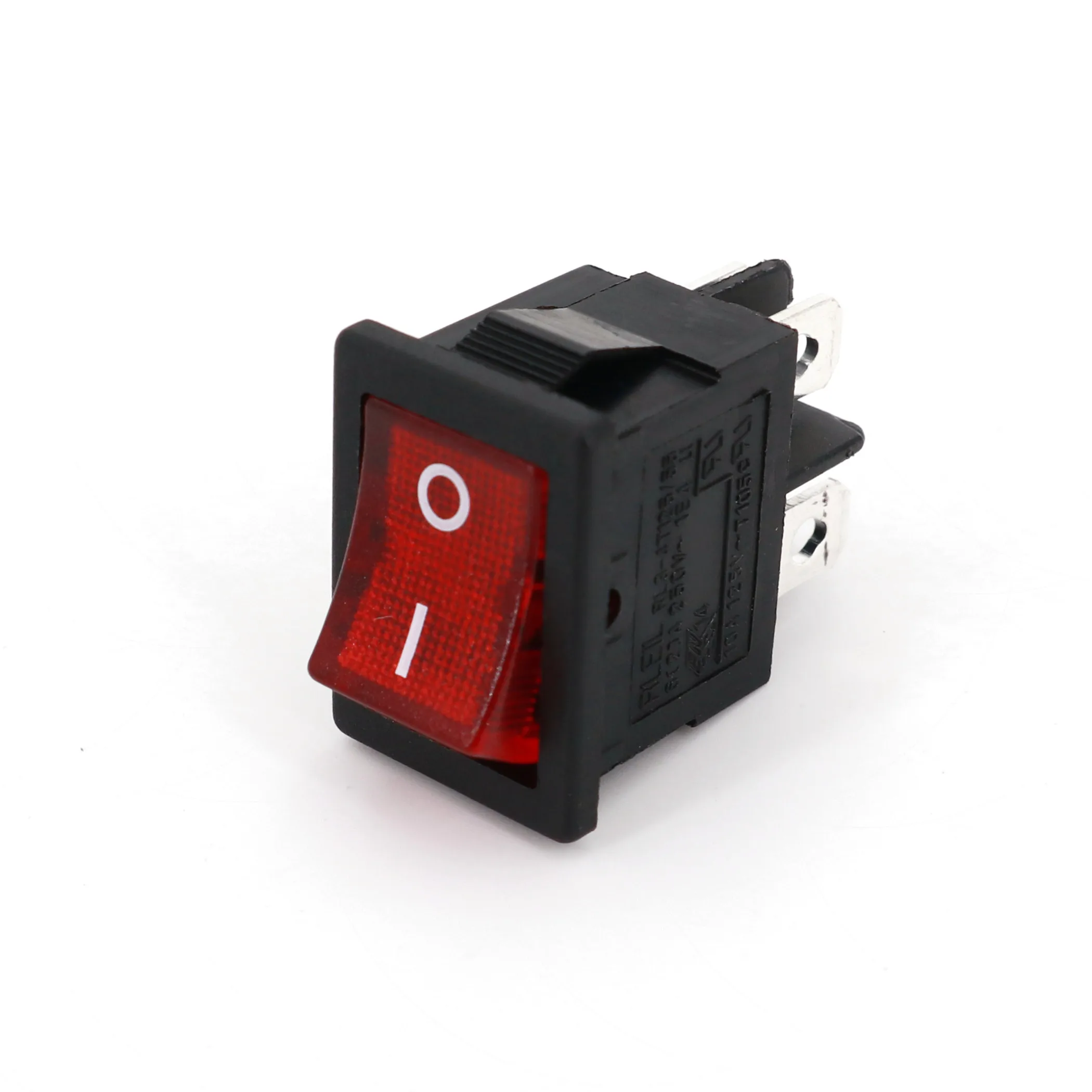 Mini interruptor basculante DPST de encendido-apagado, indicador rojo RL3-4  RLEIL, 10 Uds., 15x21mm, 10A