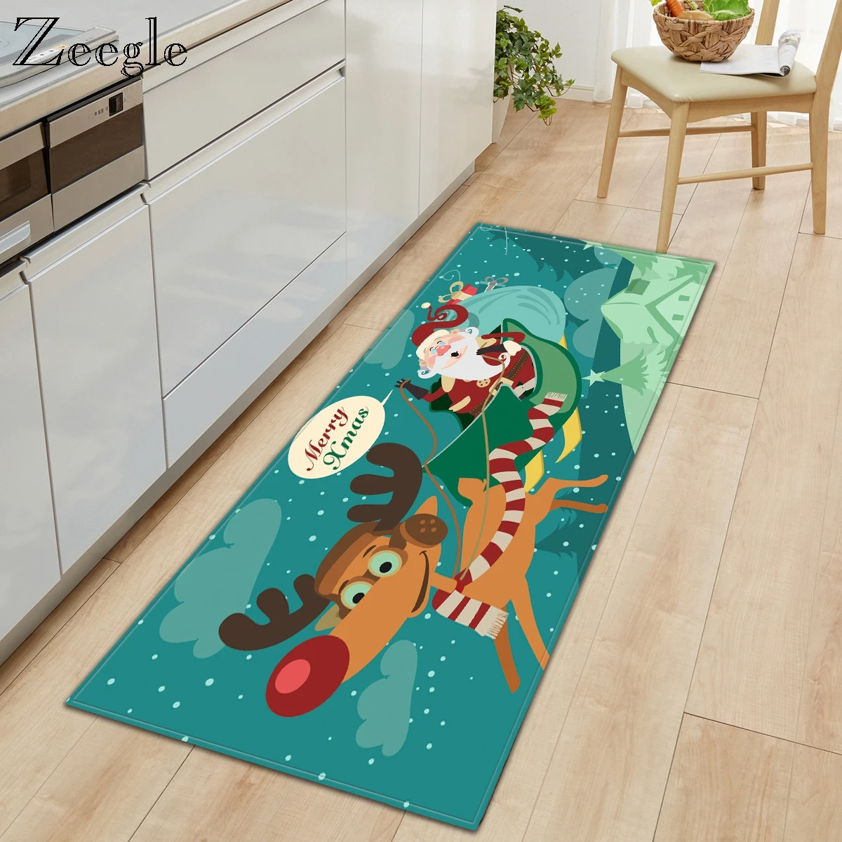Christmas Carpet Anti-slip Kitchen Rug Living Room Carpet Bathroom Doormat Shower Rug Soft Kids Room Carpet Hallway Floor Mat