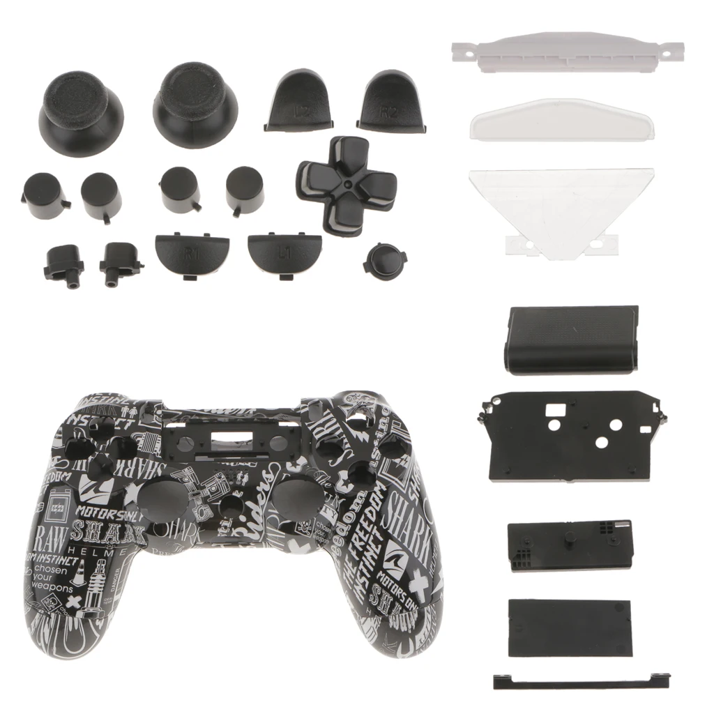 Custom Shell Hydro Dipped Mod Buttons Mod Kit for PS4 Wireless Controller
