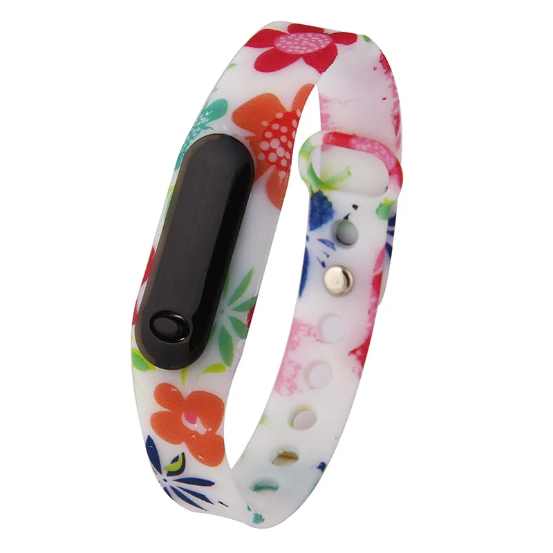 

Wechat Business Hot Selling Cool Floral Wrist Strap Watch Smart LED Ultra-Thin Electronic Sports Silica Gel Students Couple Watc