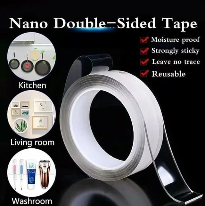 Nano Tape, Double-sided Tape Multifunctional Nano Non-slip Transparent  Traceless Double-sided Gel Clear Tape Washable Reusable Adhesive Tape  Compatibl