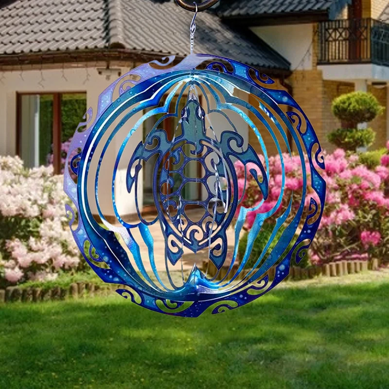  Turtle Wind Spinner 3D Turtle Rotating Ocean Wind Chime