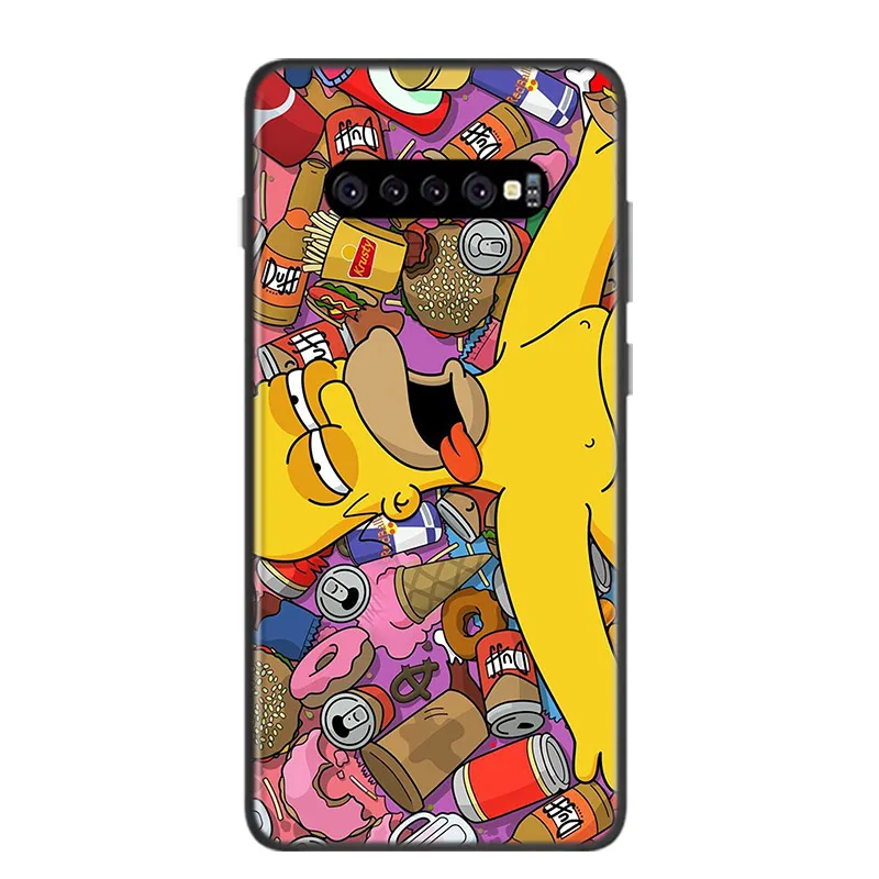 The Simpsons Soft Black Cover For Samsung Galaxy S22 S21 S20 FE Ultra S10 S10e Lite S9 Plus Pro Phone Case kawaii phone cases samsung