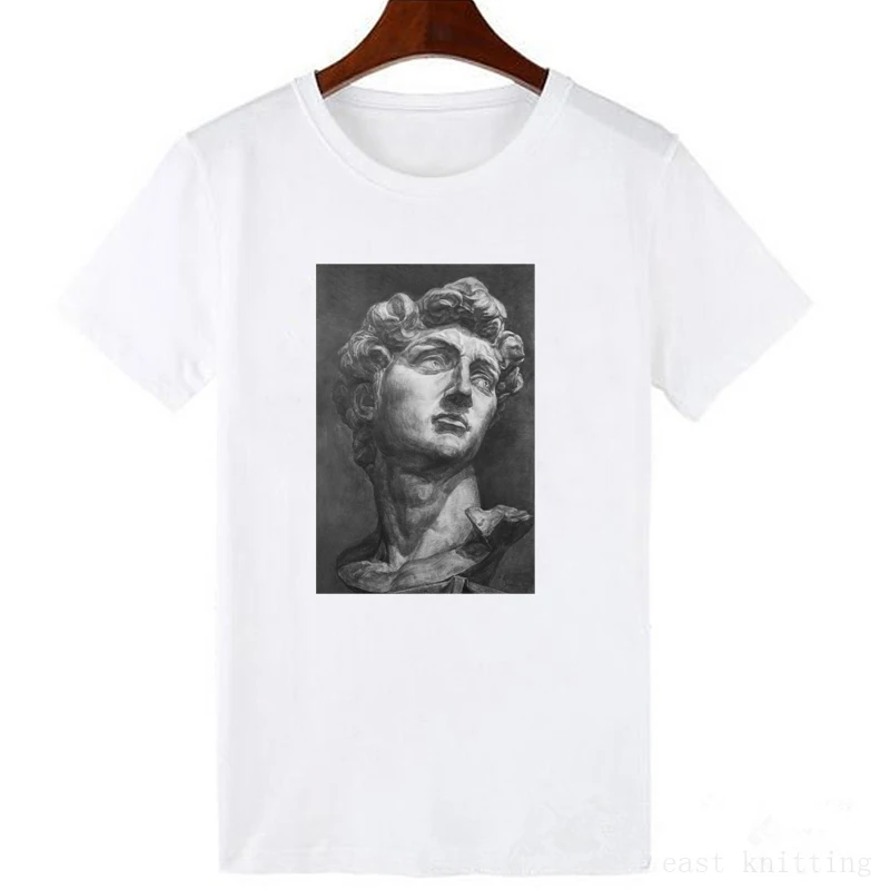 Новая модная футболка с принтом Давида микеланжело, забавная футболка Харадзюку с принтом статуи жевательной резинки - Цвет: 0677