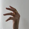 Peri'sBox 9 Sizes Polished Wide Thin Gold Rings Titanium Steel Geometric Rings for Women Round Circle Minimalist Ring 2022 New ► Photo 2/6