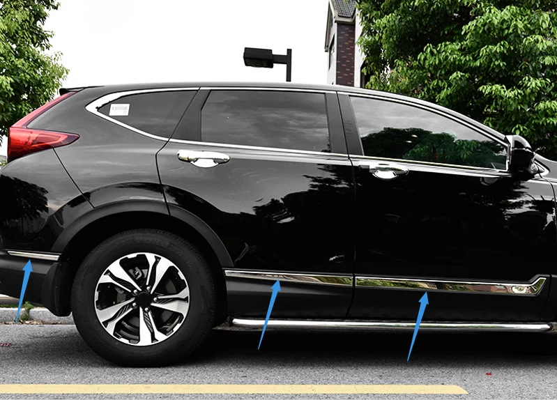 Для Honda CR-V CRV сталь хромированная Боковая дверь тела рельефная Накладка для отделки 6 шт
