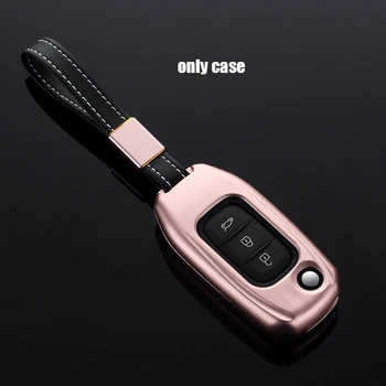 

Aluminum Alloy Car Flip Key Case Remote Cover Shell For Renault Koleos Kadjar 3 Buttons Folding Keys Car Styling