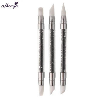 

Monja Double End Nail Art Acrylic UV Gel Silicone Sculpture Carving Builder Emboss Dotting Pen Brush Manicure Tool