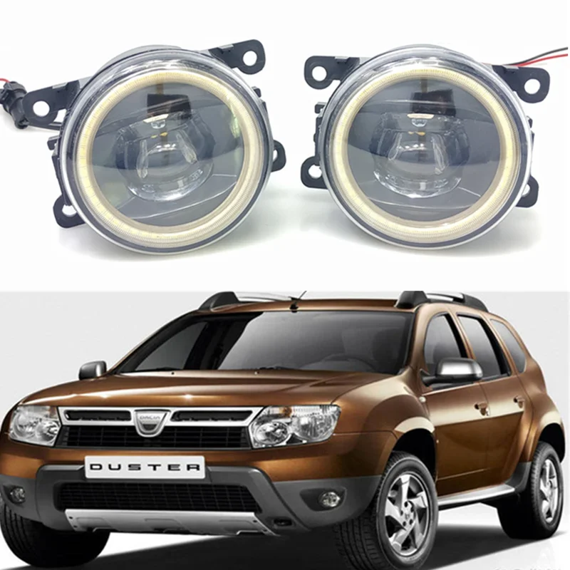 

For Renault Duster Closed Off-Road Vehicle 2012-2015 Car styling New Led Fog Lights 30W DRL Angel Eyes Fog Lamp 2pcs