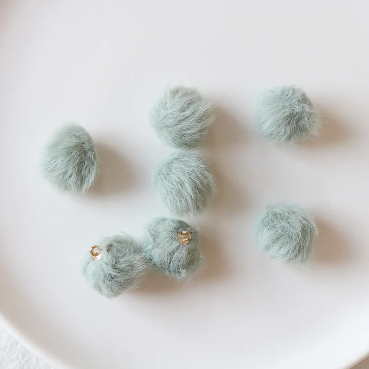 Mint green 20 шт помпон шар кулон для женщин сделай сам серьги ювелирное изделие в виде заколки материал бисер Креативная одежда ремесло украшения поставки - Цвет: Mint green