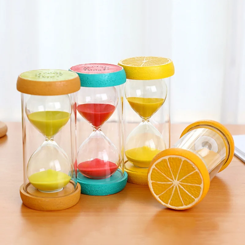 30 Minutes Fruit Sand Timer Clock Hourglass Home Office Desk Ornaments Child Anti-fall Hourglass