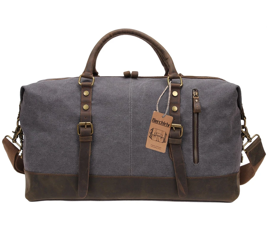 

Vintage High Quality Canvas Leather Big Duffle Bag Men Travel Bags Carry on Travel Luggage bags Large Road Weekend Tote Handbag