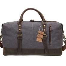 Винтажная Высококачественная холщовая кожаная большая дорожная сумка, мужские дорожные сумки, сумки для путешествий, сумки для багажа, большие дорожные сумки для выходных, сумка-тоут