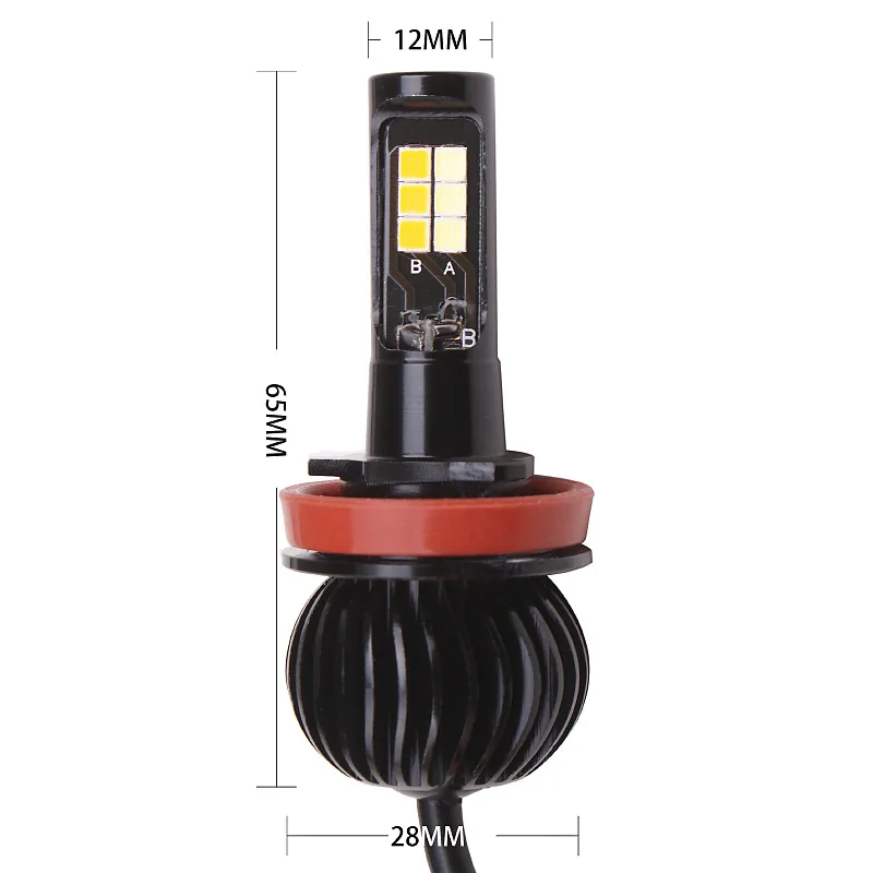 2 шт. DC12V H11 H8 супер яркий светодиодный противотуманный фонарь для автомобиля 6000K дневные ходовые огни Автомобильные все в одном фара белого и голубого цвета